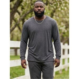 NWT Kinetix Casual Luxury Men’s Black Heather Long Sleeve Lightweight - Size XXL